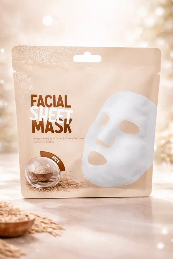 KOREAN_GLASS_RICE_WATER_FACIAL_SHEET_MASK_FOR_WOMEN//FOR_HYDRATING_AND_BRIGHTENING_SKIN//PACK_OF_3_PCS_
