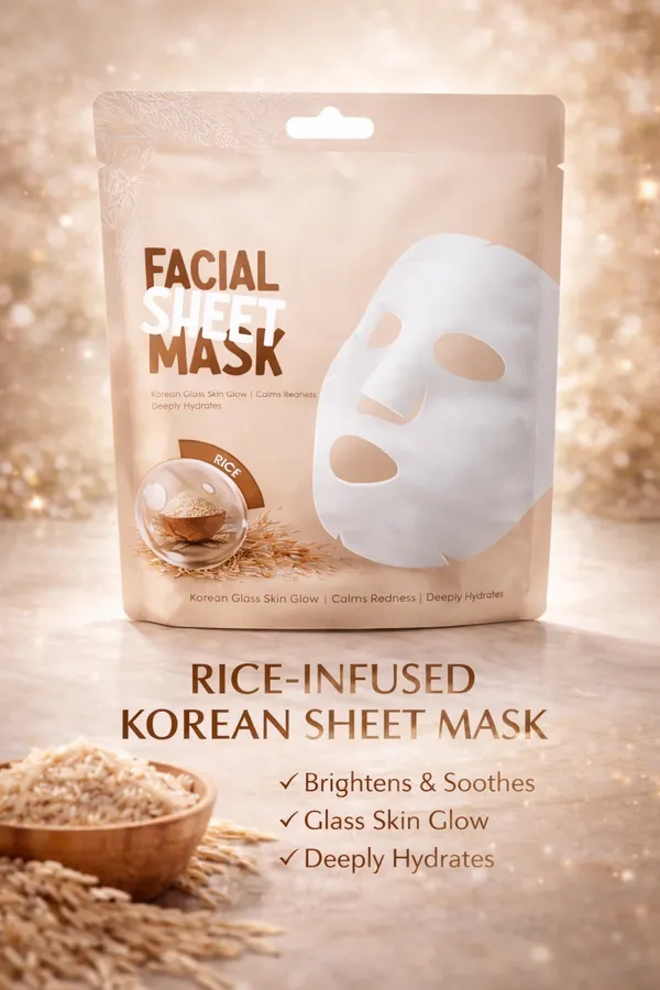 KOREAN_GLASS_RICE_WATER_FACIAL_SHEET_MASK_FOR_WOMEN//FOR_HYDRATING_AND_BRIGHTENING_SKIN//PACK_OF_3_PCS_