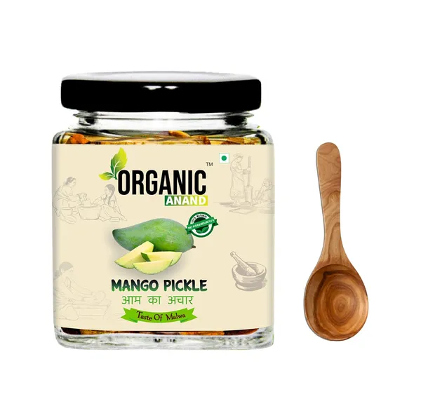 Organic_Homemade_Mango_Pickles_Khatta_Aam_Ka_Achar_With_Neemwood_Spoon_Less_Oil_Flavourful_Delicious_Traditional_Taste