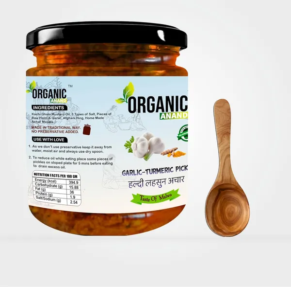 Organic_Homemade_Garlic_Turmeric_Pickle_Kachi_Haldi_And_Lahsun_Lassan_Lahsun_Ka_Achar_With_Wooden_Spoon_Flavourful_Delicious_Traditional_Taste