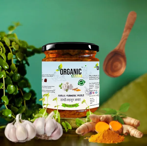Organic_Homemade_Garlic_Turmeric_Pickle_Kachi_Haldi_And_Lahsun_Lassan_Lahsun_Ka_Achar_With_Wooden_Spoon_Flavourful_Delicious_Traditional_Taste