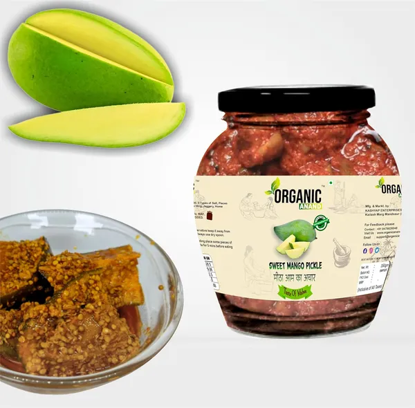 Organic_Pure_Natural_Less_Sweet_Mango_Pickle_Meetha_Aam_Ka_Achar_Jaggery_Mango_Pickle_Homemade_Achar_With_Neemwood_Spoon_No_Artificial_Preservatives_Colors