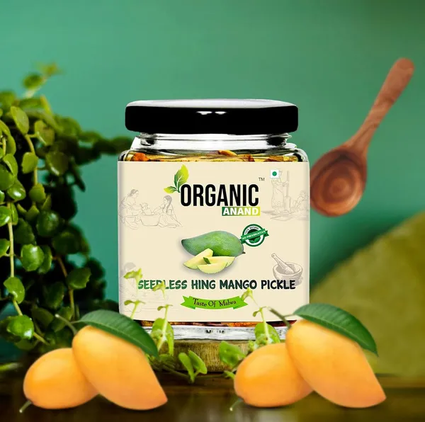 Organic_Homemade_Seedless_Hing_Mango_Pickles_Oil_Free_Traditional_Khatta_Aam_Ka_Achar_With_Neemwood_Spoon_No_Preservative