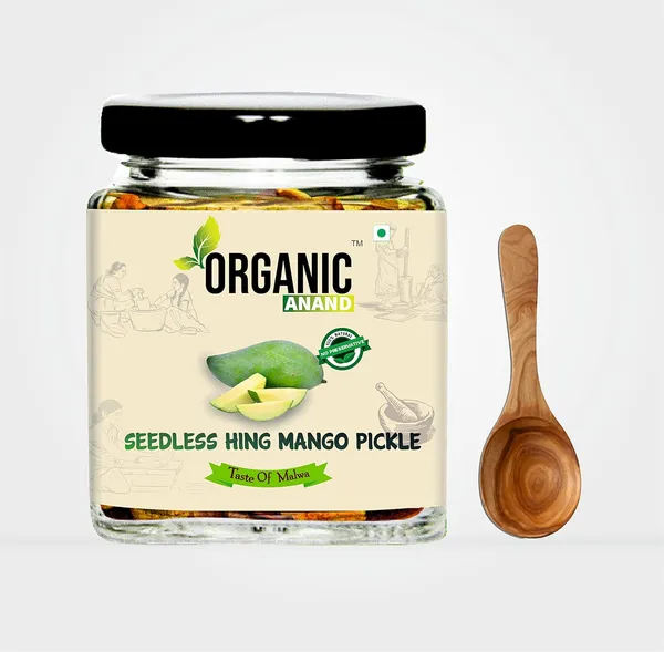 Organic_Homemade_Seedless_Hing_Mango_Pickles_Oil_Free_Traditional_Khatta_Aam_Ka_Achar_With_Neemwood_Spoon_No_Preservative