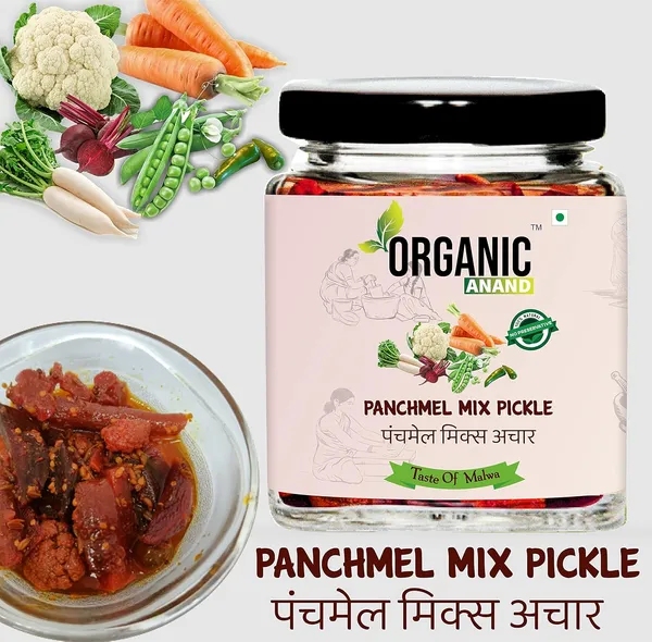 Organic_Homemade_Garlic_Turmeric_Pickle_And_Panchmel_Mix_Pickles_Combo_Haldi_Lahsun_Ka_Achar_Achar_With_Neemwood_Spoon
