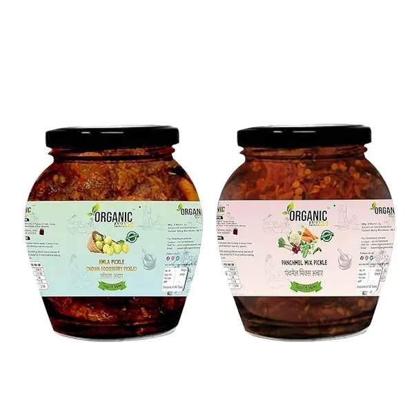 Organic_Homemade_Amla_Pickle_And_Panchmel_Mix_Pickle_Combo_Indian_Gooseberry_Pickle_Achar_With_Neemwood_Spoon