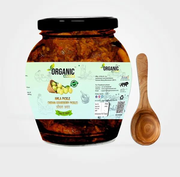 Organic_Homemade_Indian_Gooseberry_Amla_Pickle_And_Garlic_Turmeric_Pickle_With_Neemwood_Spoon_Haldi_Lahsun_Amla_Combo