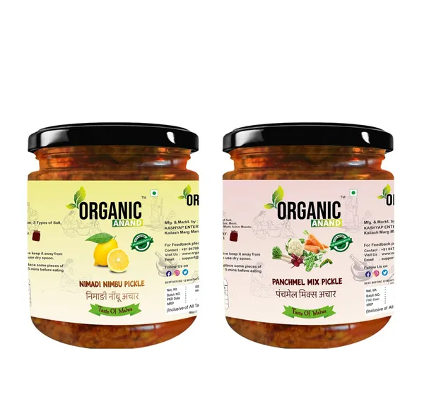 Organic_Homemade_Nimadi_Nimbu_Pickles_And_Panchmel_Mix_Pickles_Combo_Nimbu_Ka_Achar_With_Neemwood_Spoon