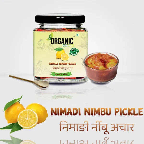 Organic_Homemade_Nimadi_Lemon_Pickles_Khatta_Meetha_Nimbu_Ka_Achar_With_Neemwood_Spoon_Flavourful_Delicious_Traditional_Taste