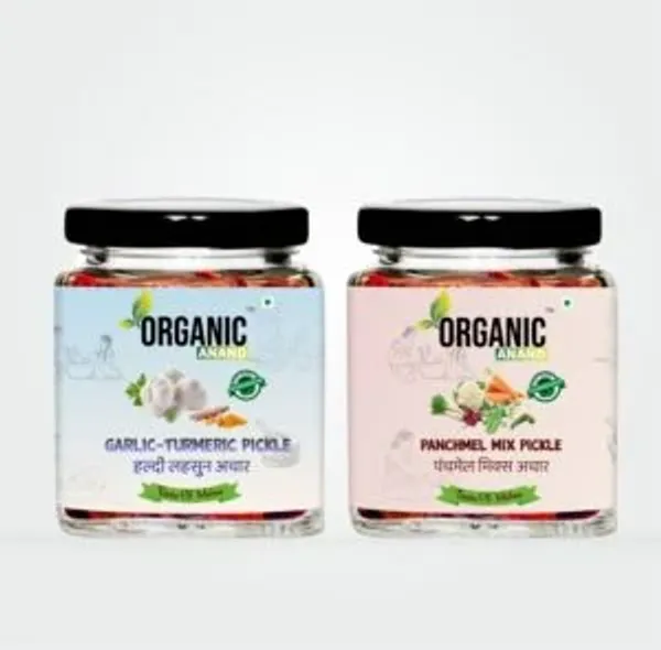 Organic_Homemade_Garlic_Turmeric_Pickle_And_Panchmel_Mix_Pickles_Combo_Haldi_Lahsun_Ka_Achar_With_Neemwood_Spoon_Each