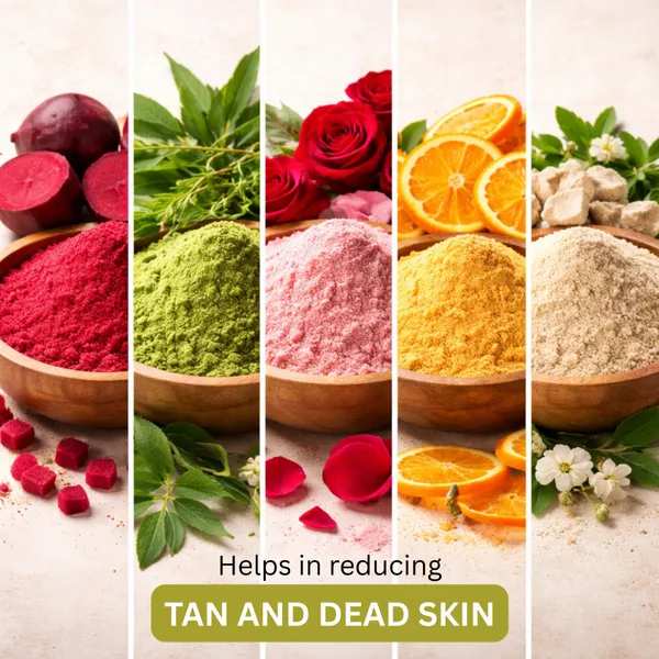 5in1_Neem,_Multani_Mitti,_Rose,_Beetroot_&_Orange_Peel_Powder_Pack_Face_Mask|_100%_Natural_Skin_Care_|_Acne,_Glow,_Tan_Removal_|_Herbal_Face_5in1_Pack_Powder