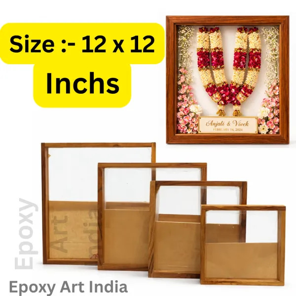 12_X_12_Inch_Teakwood_Floating_Frame_With_Acrylic_Base_For_Resin_Art_Wooden_Floating_Varmala_Frame