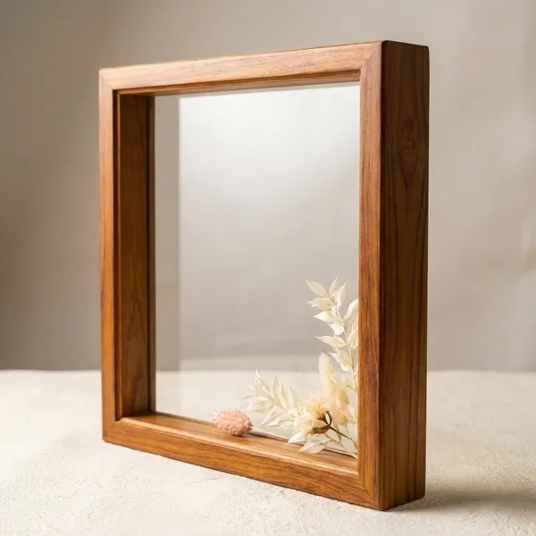 12_X_12_Inch_Teakwood_Floating_Frame_With_Acrylic_Base_For_Resin_Art_Wooden_Floating_Varmala_Frame