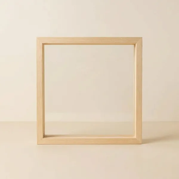 12_X_12_Inch_Pine_Wood_Floating_Frame_With_Acrylic_Base_For_Resin_Art_Wooden_Floating_Varmala_Frame