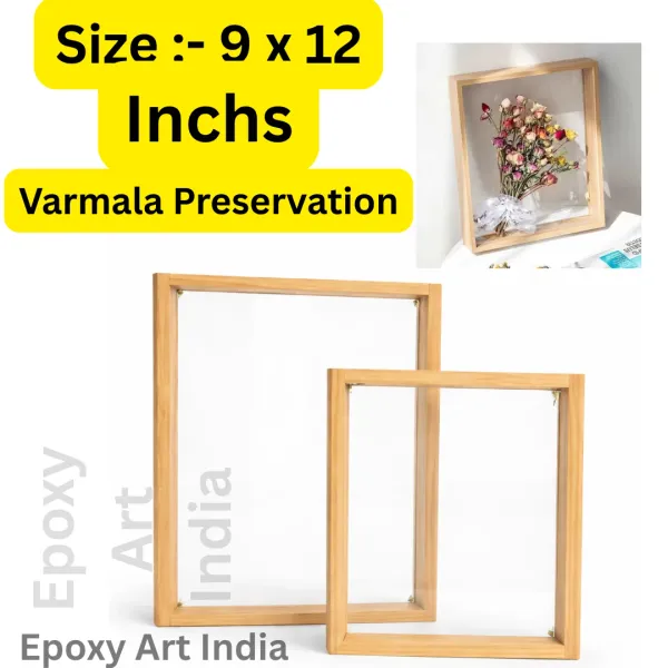 9_X_12_Inch_Pine_Wood_Floating_Frame_With_Acrylic_Base_For_Resin_Art_Wooden_Floating_Varmala_Frame