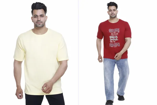 Red_GraphicAnd_Yellow_Print_T_Shirt_For_Men