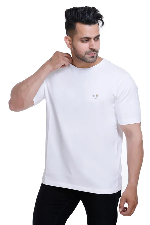 White_Round_Neck_T_Shirt_With_Tiger_Print