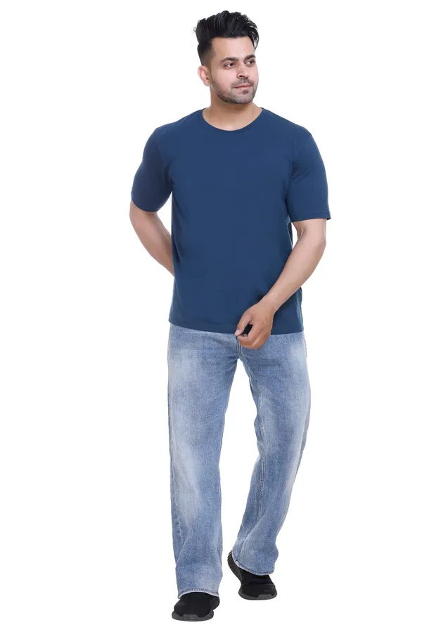 Gen_Erat_United_Graphic_Navy_Blue_And_Print_Beige_Oversized_T-Shirt_for_Men