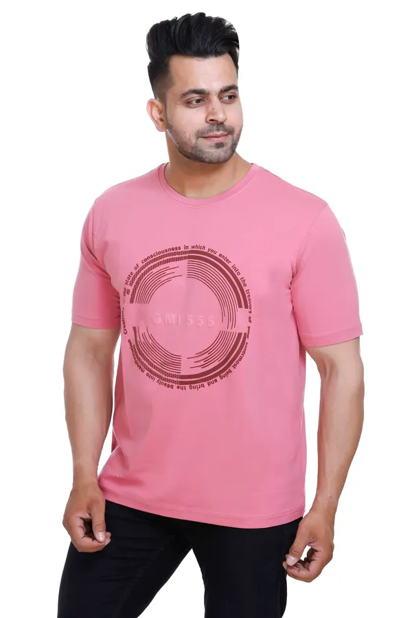 Pink_Round_Graphic_Print_Crew_Neck_T_Shirt_For_Men