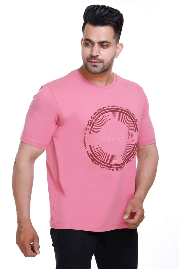 Pink_Round_Graphic_Print_Crew_Neck_T_Shirt_For_Men