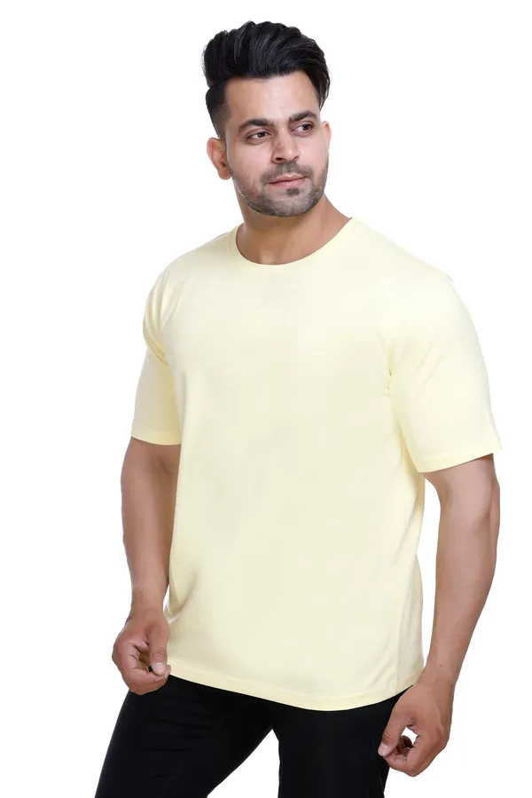 Light_Yellow_Round_Neck_Half_Sleeve_Cotton_T_Shirt