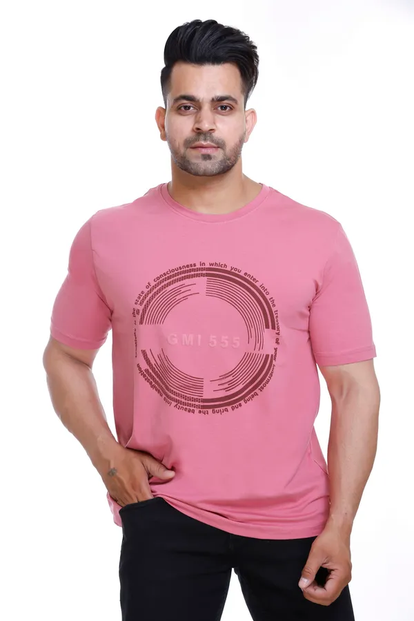 Pink_Round_Graphic_Print_Crew_Neck_T_Shirt_For_Men