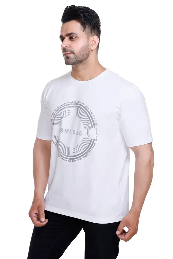White_Printed_Round_Neck_T_Shirt_For_Men