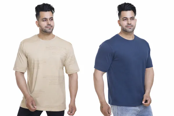Navy_Blue_And_Beige_Round_Neck_T_Shirt