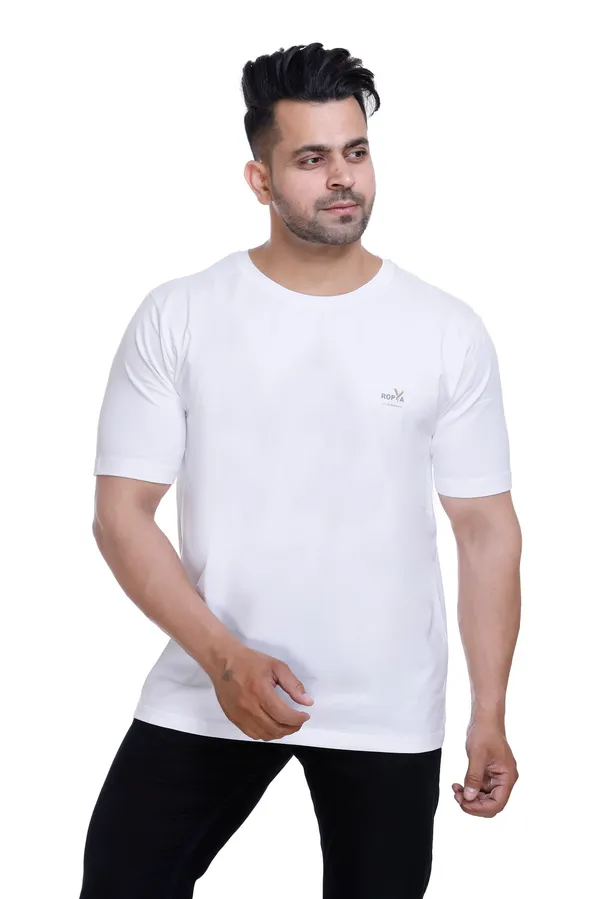 White_Round_Neck_T_Shirt_With_Tiger_Print