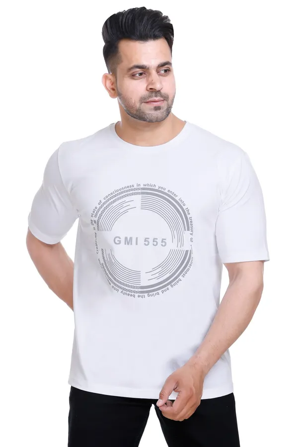 White_Printed_Round_Neck_T_Shirt_For_Men