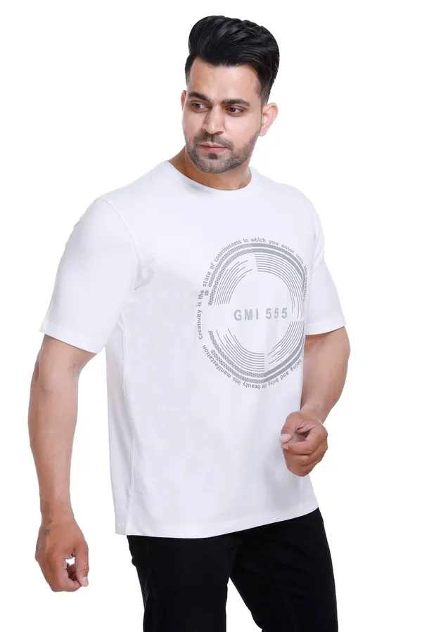 White_Printed_Round_Neck_T_Shirt_For_Men
