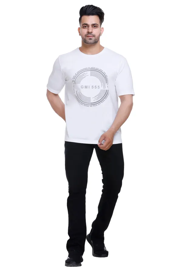 White_Printed_Round_Neck_T_Shirt_For_Men