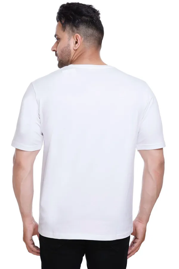 White_Printed_Round_Neck_T_Shirt_For_Men