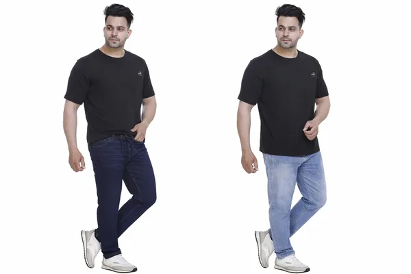 Black_And_Dark_Blue_Denim_JeansTiger_Print_Oversized_T_Shirt