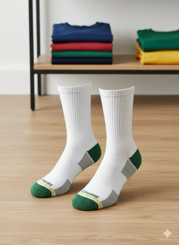 Pack_Of_2_-_White_And_Green_Cotton_Socks_For_Men