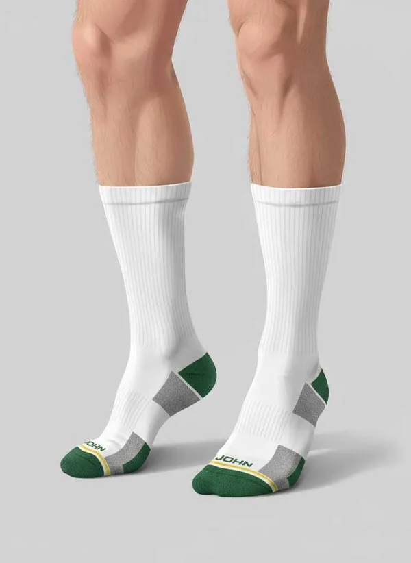 Pack_Of_2_-_White_And_Green_Cotton_Socks_For_Men