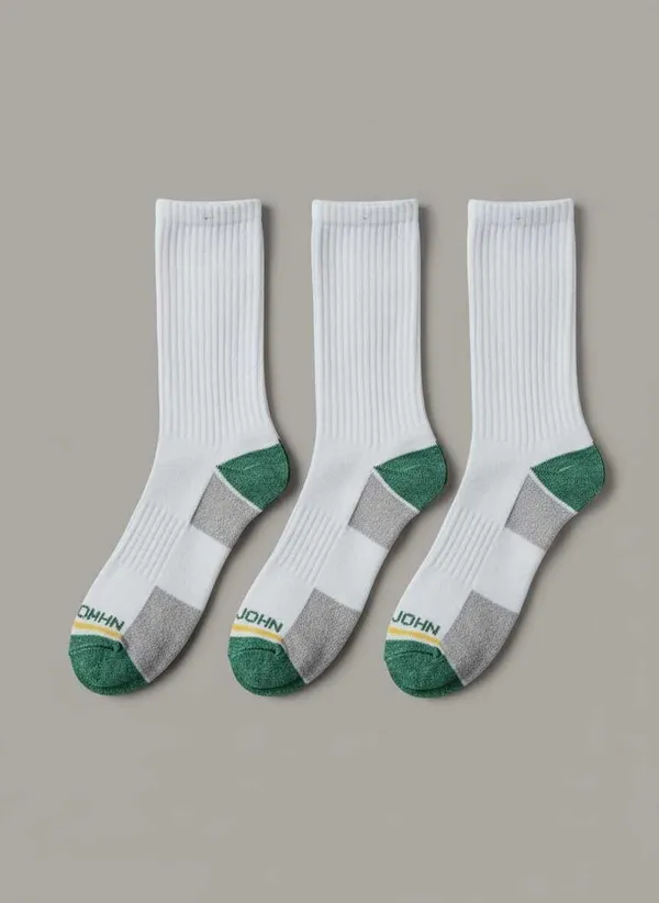 Pack_Of_3_-_White_And_Green_Cotton_Socks_For_Men