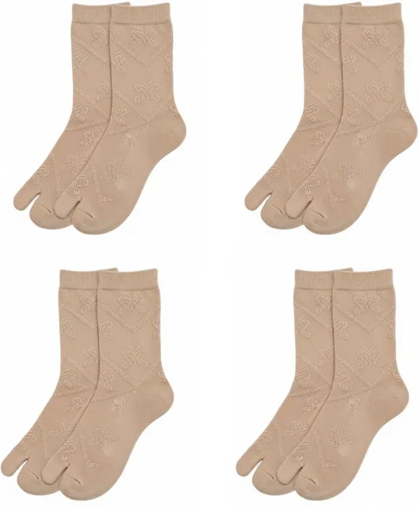 Pack_Of_4_-_Beige_Premium_Cotton_Socks_For_Women
