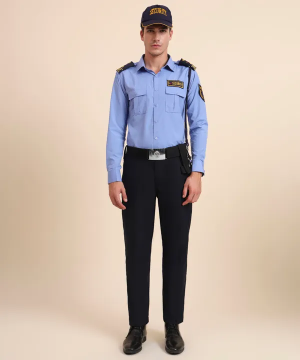 Ink_Blue_Cotton_Blend_Premium_Quality_Security_Guard_Shirt_For_Men