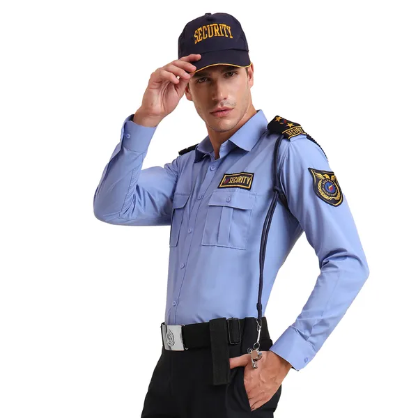 Ink_Blue_Cotton_Blend_Premium_Quality_Security_Guard_Shirt_For_Men