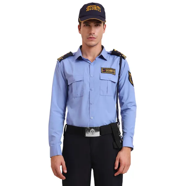 Ink_Blue_Cotton_Blend_Premium_Quality_Security_Guard_Shirt_For_Men