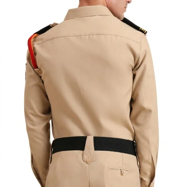 Khaki_Cotton_Blend_Premium_Trovine_Security_Guard_Shirt_For_Men