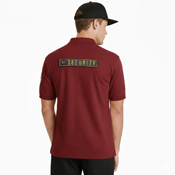 Maroon_Polyester_Security_Guard_Tshirt_For_Men