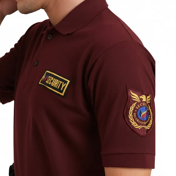 Maroon_Polyester_Security_Guard_Tshirt_For_Men