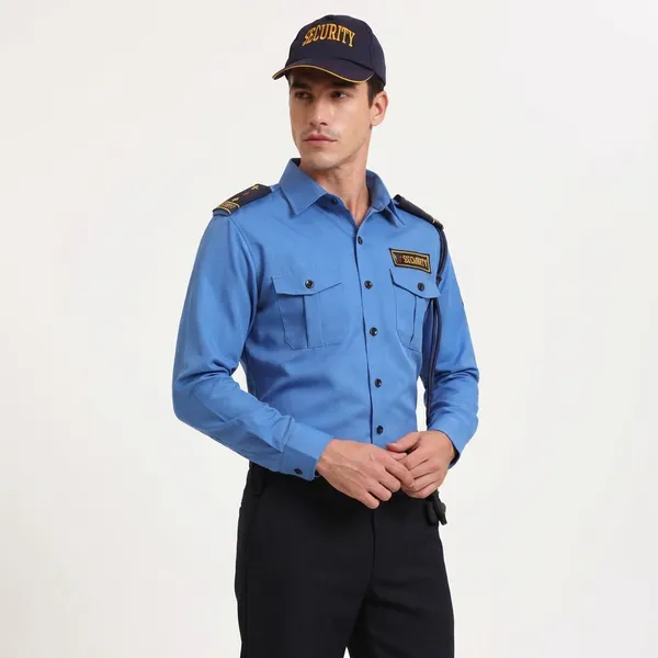 Professional_Security_Gaurd_Uniform_Blue_Shirt_For_Men