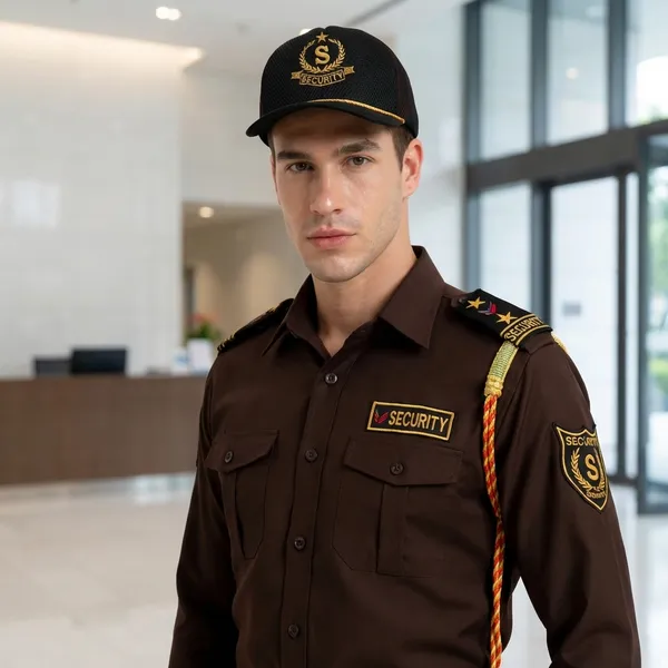 Brown_Cotton_Blend_Premium_Trovine_Security_Guard_Shirt_For_Men