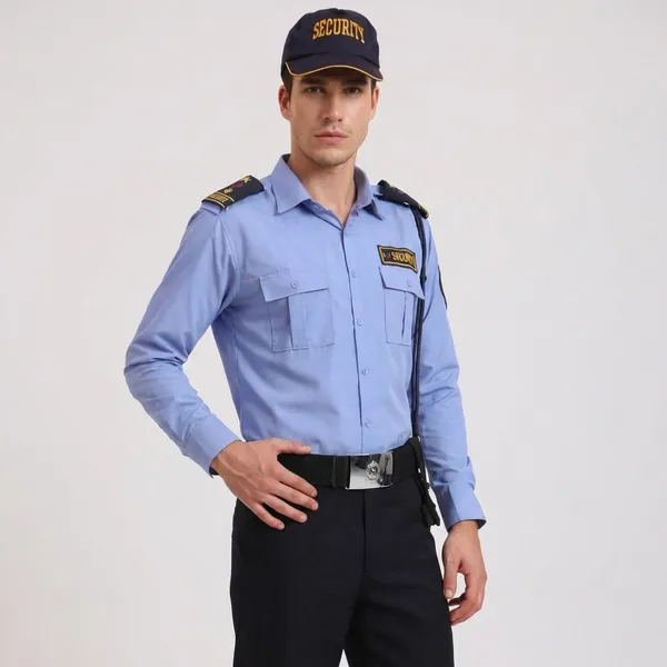 Ink_Blue_Cotton_Blend_Premium_Quality_Security_Guard_Shirt_For_Men
