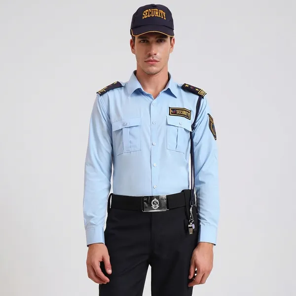 Professional_Cotton_Blend_Premium_Quality_Security_Guard_Shirt_Light_Blue_For_Men