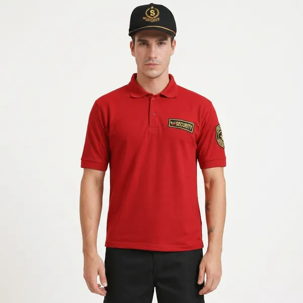 Red_Polyester_Security_Guard_Tshirt_For_Men
