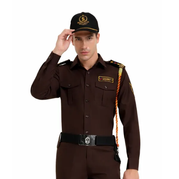 Brown_Cotton_Blend_Premium_Trovine_Security_Guard_Shirt_For_Men